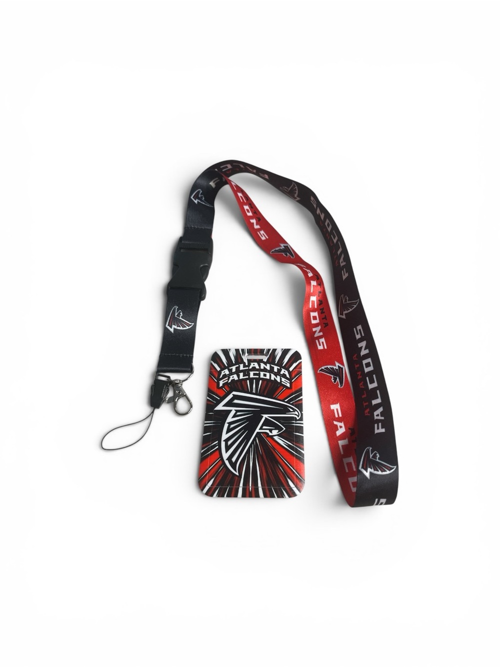 Atlanta Falcons Lanyard with ID Badge Holder - Red/Black